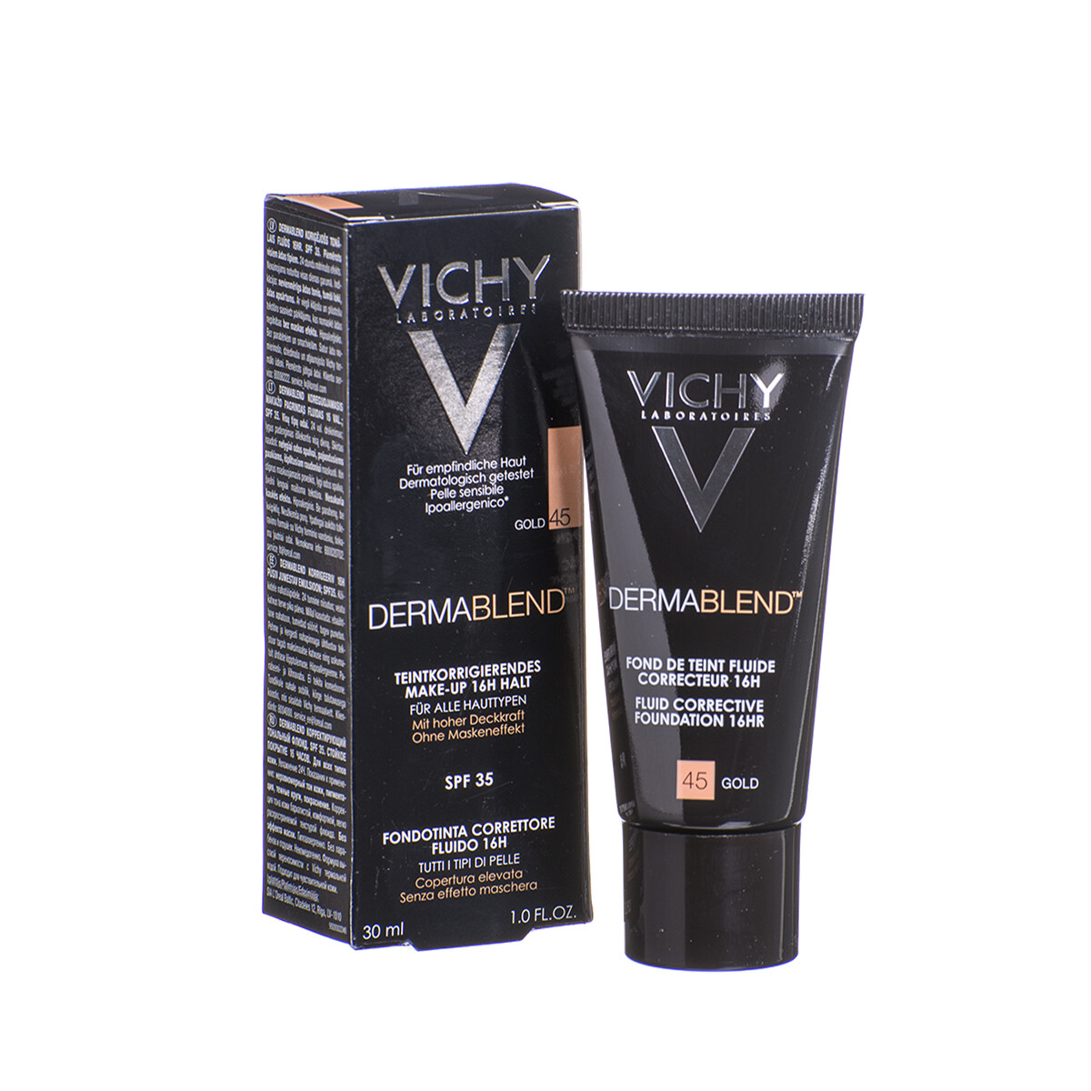 VICHY DERMABLEEND CHANGER FOURNATION AVEC SPF 35 Numéro 45 Gold 30 ML