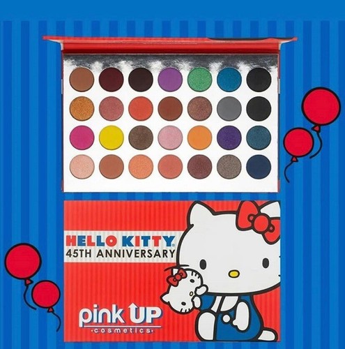 Lot 3 HELLO KITTY Palette Eyeshadow Highlighter Anniversary Travel Make Up Pink - Picture 4 of 12