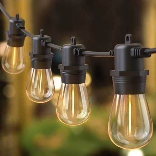 2-Pack 96FT(48×2) Outdoor String Lights Patio Waterproof Shatterproof Dimmable