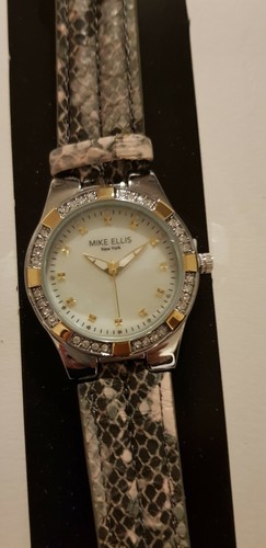 Perlmutt Uhr Lederarmband Mike Ellis Damen Mothe Perlenzifferblatt Qualität selten - Bild 6 von 11