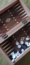 Gioco Backgammon Anni 70 box pieghevole legno con pedine
