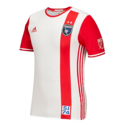 San Jose Earthquakes MLS Adidas Men's White Climacool Authentic On