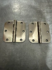 House Guard Antique Brass 3.5" X 3.5" w 5/8 Radius Round Door Hinge interior