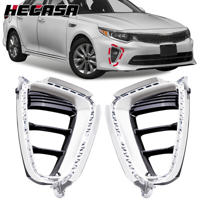 For Kia Optima 2016-2018 Front Chrome Fog Light Bezel Trim Driver&Passenger Side