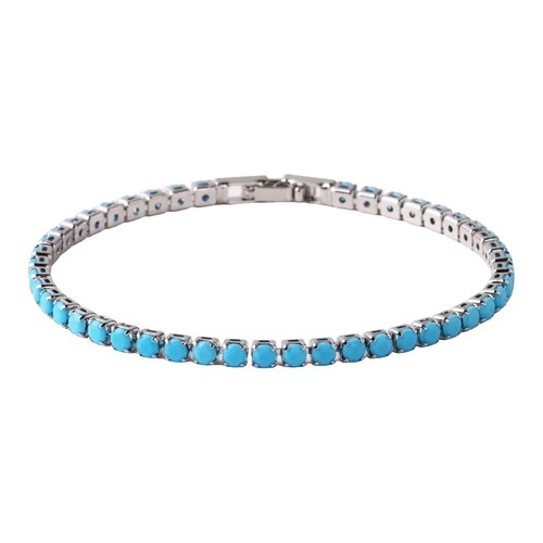 Sterling Silver Woven Rope With Square Turquoise Fashion 
