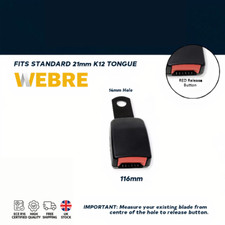 116mm Flat Plate Seat Belt Buckle Replacement For Cars, Vans & Buses