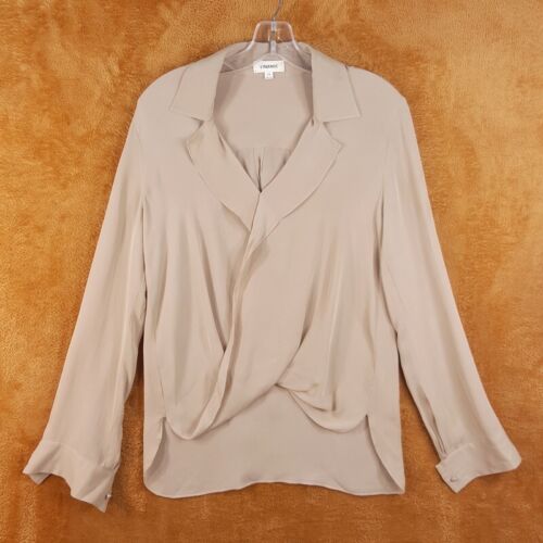 L'AGENCE Womens Top XS Tan Pullover Surplice Wrap… - image 1