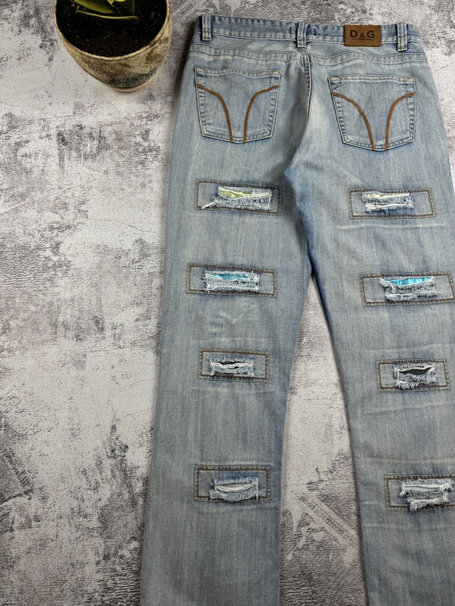 Dolce & Gabbana Men's D&G Patchwork Distressed Y2K Streetwear