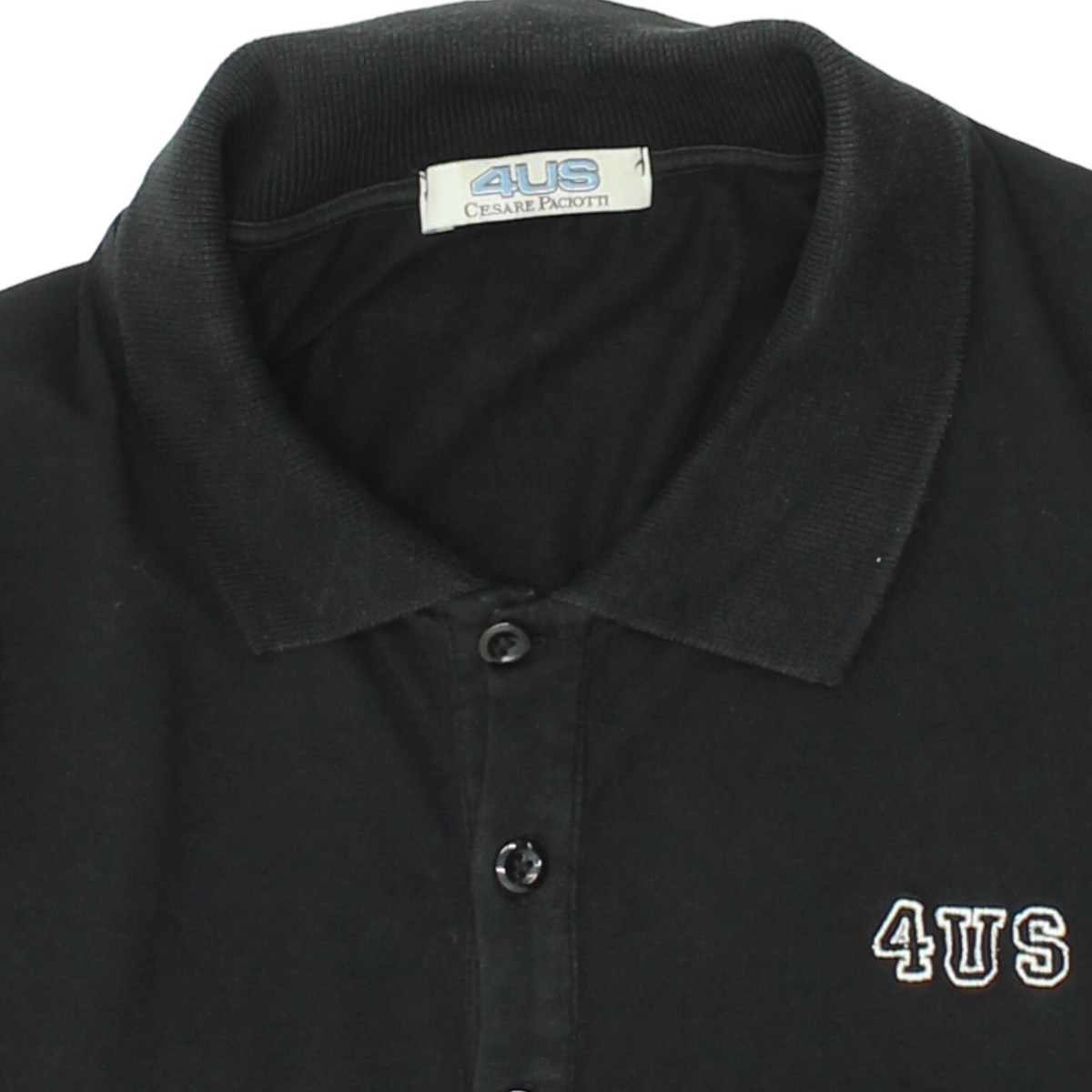Cesare Paciotti 4US Mens Black Long Sleeve Polo Shirt Vintage