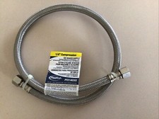 Pro Flo Ice Maker Supply Line Braided Stainless Steel 1/4" x 24" Connection Hose