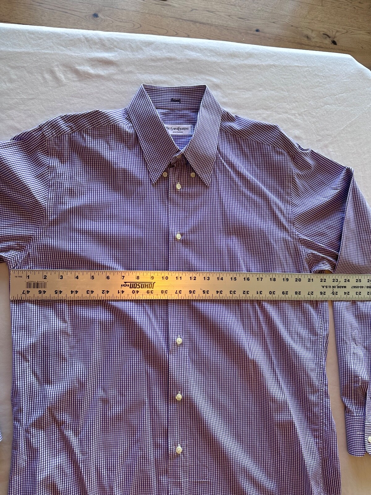 Abito Uomo Viola Camicia a Righe Yves Saint Laurent Made in Italy Ottime condizioni