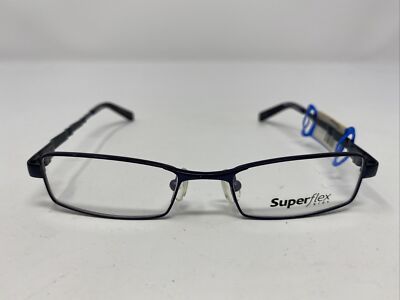 Superflex 76 C.3 45-16-120 Navy Blue Metal Full Rim Eyeglasses Frame Q856