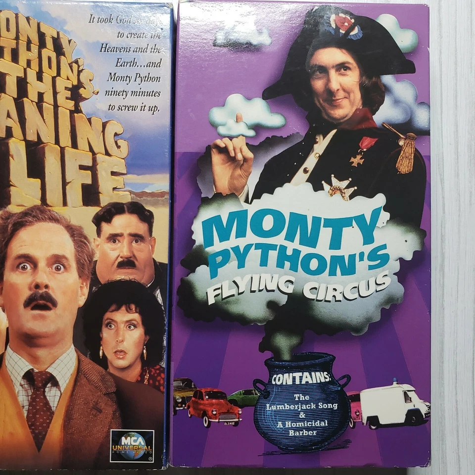 Monty Python's Flying Circus Lumberjack Song & The Meaning of Live VHS Lot of 2  - Image 2 of 4