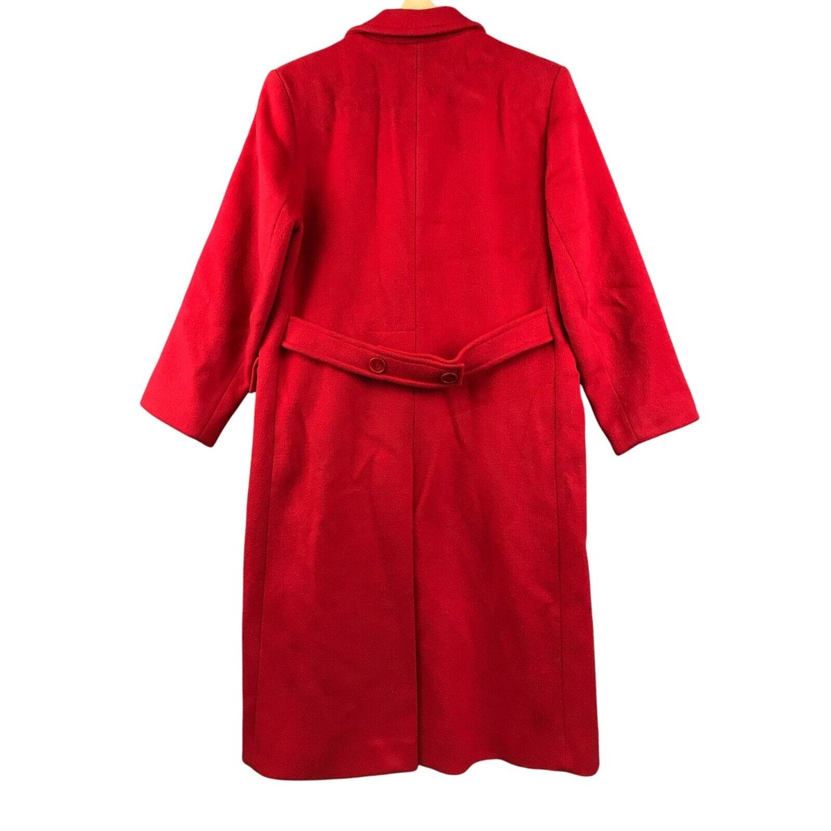 Vintage Pendleton Virgin Wool Long Red Double Breasted Trench Coat