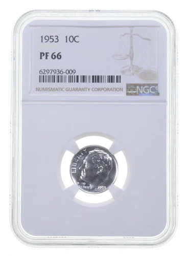 1953 PF66 Roosevelt Silver Dime NGC PR Proof