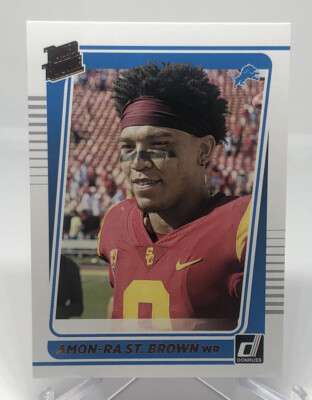AMON-RA ST. BROWN 2021 Donruss Rated Rookie Portrait Variation Lions USC