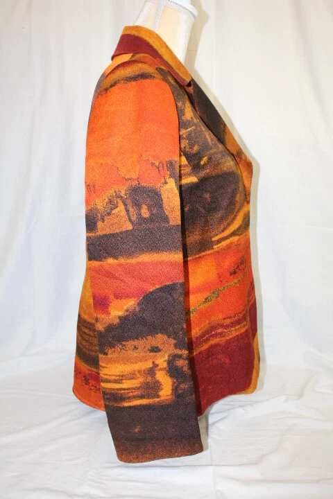 ELLEN TRACY шерсти и шелка смесь "осени цвета" открытый передний блейзер женщин размер M (147) - Изображение 4 из 4