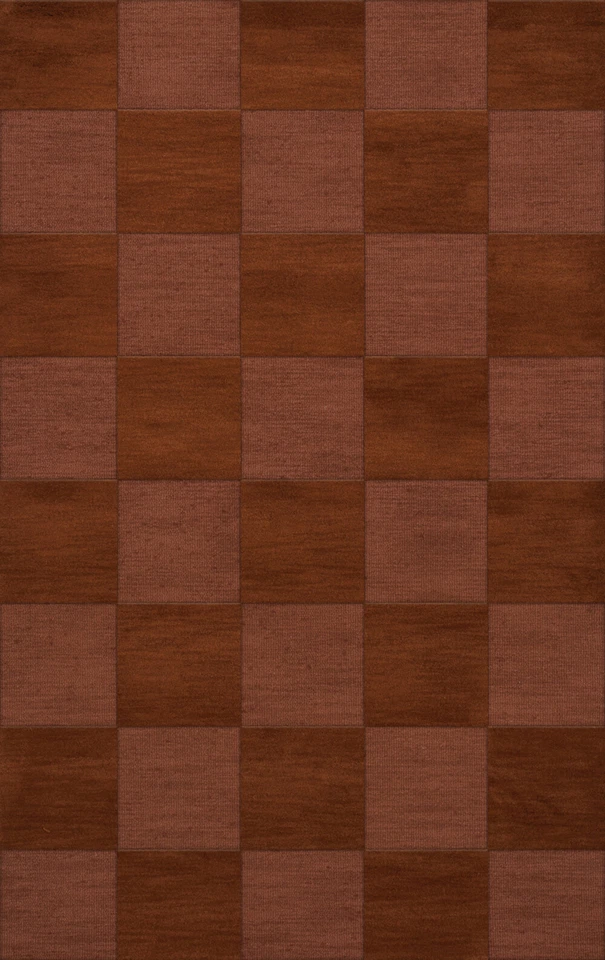 Red Checkered Boxes Squares Grid Transitional Area Rug Checked DV15 - Image 2 of 2