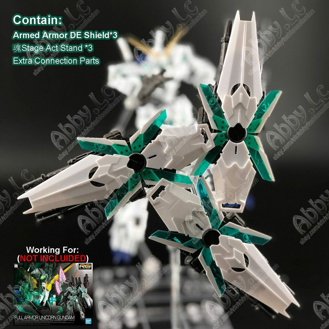 For HG RG 1/144 Unicorn Full Armor Model 3x Armed Armor DE Shield