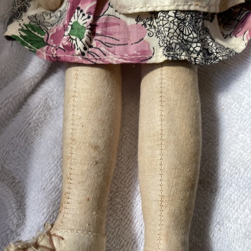 Antique European Handmade Doll Rubber Face Yarn Hair Jointed W/Wire Cloth 12” - Picture 4 of 11