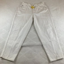 White Straight Leg Mom Jeans Gitano Petite Size 16S Modern 10 Short Vintage