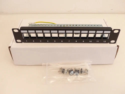 10x ProfiPatch Patchpanel Verteilerfeld 12 Port für Keystone Jack 10" 1HE NEU KT