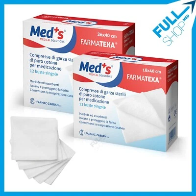 FARMAC ZABBAN 12 Compresse di garza idrofila sterile piegata 18x40 36x40 cm Garze sterili