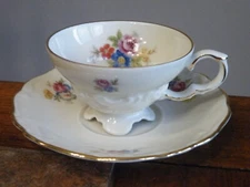VINTAGE Edelstein Maria Theresia DEMITASSE CUP & SAUCER Floral FREE SHIP