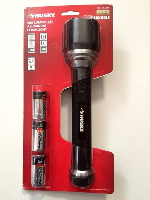 Husky 500 Lumen Led Unbreakable Aluminum Flashlight New Husky 500 Lumen Led Unbreakable Aluminum Flashlight