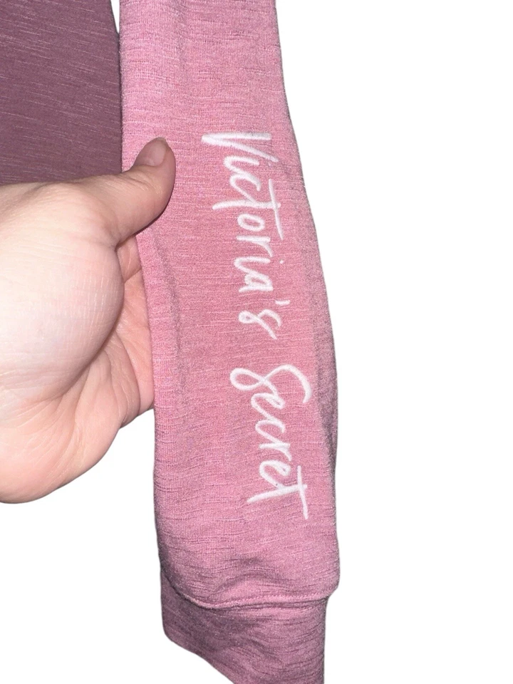 Victoria's Secret женщин длинным рукавом открытый назад Топ Sz S пыльный розовый логотип - Изображение 2 из 4