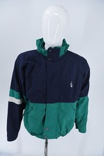 Vintage Nautica Stowaway Hood Sailing Boating Jacket Boys Sz XL 20 Navy/Green