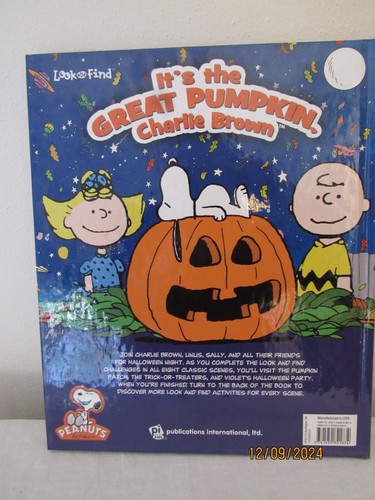 It's the Great Punkin "Charlie Brown : Look and Find by PI Kids (2011) (HC Book - Picture 2 of 2