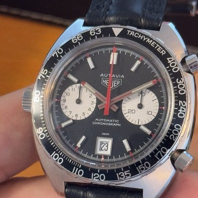 Heuer 1163 Viceroy - Black Dial 42mm Chronograph - Box Included