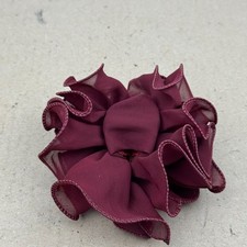 Large Burgundy Chiffon Ruffle Hair Claw Clip Floral Rosette Jaw Clip Women's