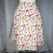 Lands End Floral Midi Skirt Womens 8 Petite Cotton Cottagecore Prairie 90s Retro