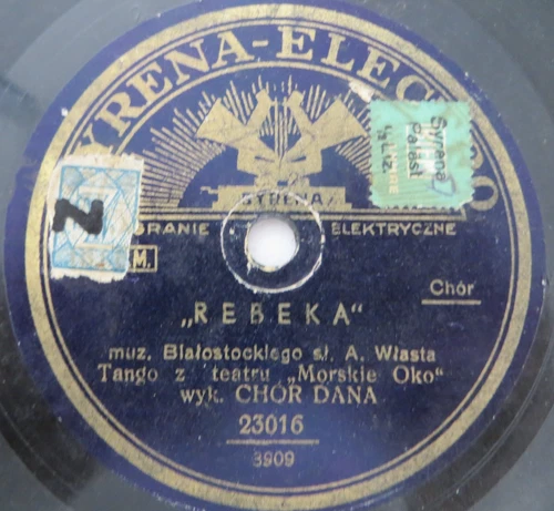 78 rpm Poland Syrena Electro 3909 Chor Dana Rebeka Jewish