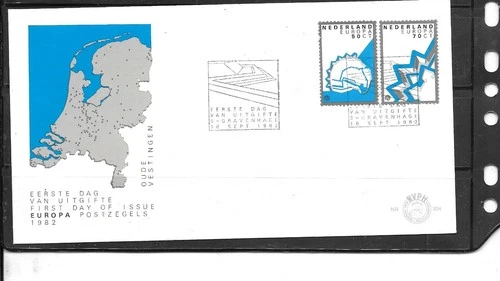 NETHERLANDS SC#645-6 1982 EUROPAFDC COVER XF USED COMMEMORATIV STAMP SET