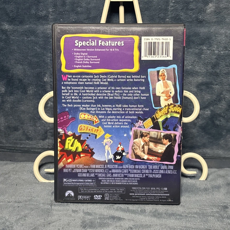 Cool World [DVD] OOP HTF 1992 Brad Pitt Rare Cult Classic - Image 3 of 4