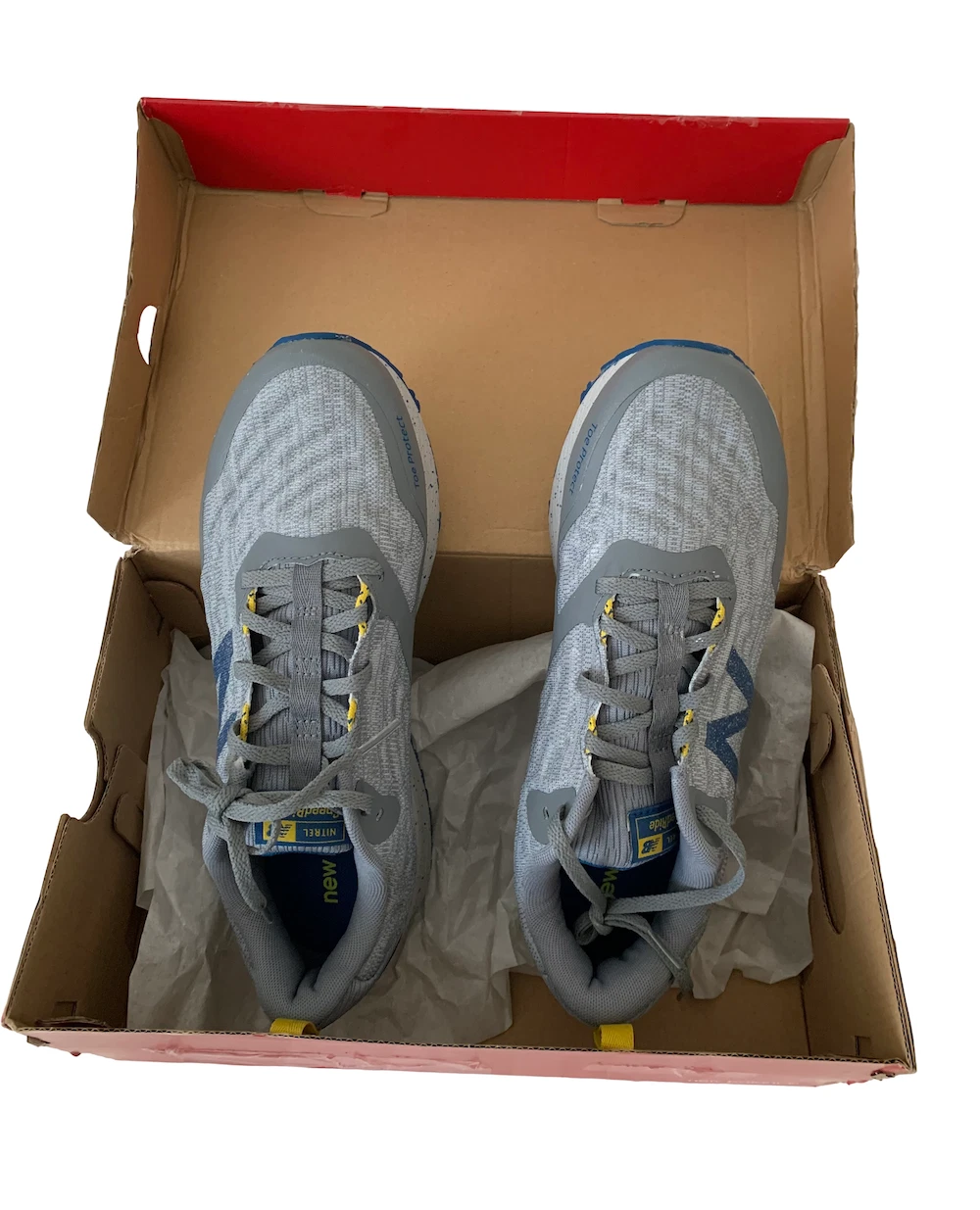 Used New Balance Men's Nitrel V3 Trail Running Shoe, Grey/Blue, 9 M US