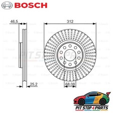 Image of Bosch 0986479A30 Brake Disc Single Durable Fits VW Passat 2000-2005
