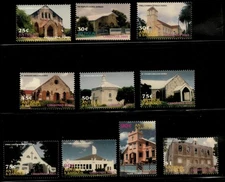 Antigua 2005 - Christmas Churches - Set of 10 Stamps - Scott #2842-51 - MNH