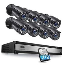  16CH 1080P Home Security Camera System with 2TB HDD,8 x Wired 1080P 8Cameras