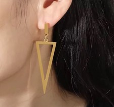 Triangle Ear Stud Earrings for Women, Stainless Steel Makes a Great Gift NEW
