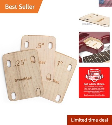Set of 3 Electric Guitar Neck Shims: Precision Tapered Maple for Perfect Angle