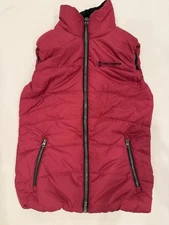 Free Country Puffer Vest Jacket Women Small Burgundy