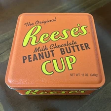 Reese’s Peanut Butter Cup 12 oz Metal Tin – Vintage Style Collectible Storage
