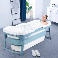 50'' Portable Collapsibe Soaking Tub for Adult, Large Folable Bathtub