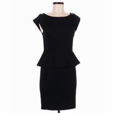 alice + olivia Black Peplum Sheath Dress Size 8 NWOT Work Cocktail