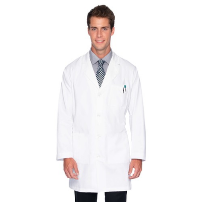 #ad Landau Men#x27;s 5 Pocket Lab Coat 44L White 3124 $28.99