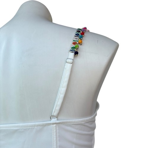 Set top gonna e corsetto bianco Shein Musera bordo pom taglia small nuovo - Foto 9 di 15